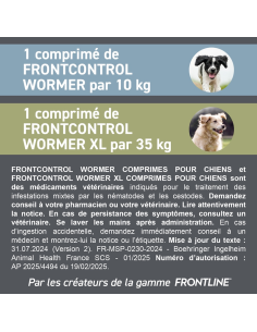 Frontcontrol Wormer Vermifuge Comprimés Chiens. x2 2