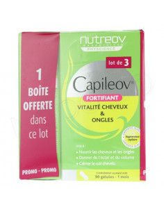Capileov Fortifiant Vitalité Cheveux & Ongles. Lot 2 Boites + 1 OFFERTE