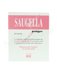 Saugella Poligyn Lingettes Nettoyantes Hygiène Intime. x10 lingettes