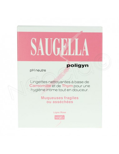 Saugella Poligyn Lingettes Nettoyantes Hygiène Intime. x10 lingettes