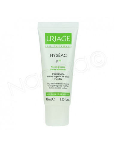 Uriage Hyséac K18 Soin Peaux grasses - Pores obstrués. Tube 40ml