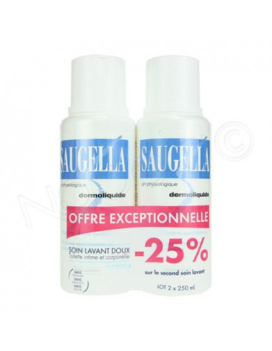 Saugella Dermoliquide Emulsion lavante douce. Lot de 2*250ml