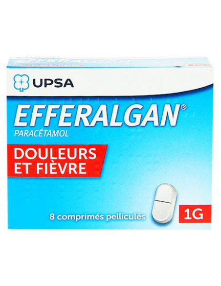 Efferalgan douleurs et fièvre 1G. 8 comprimés