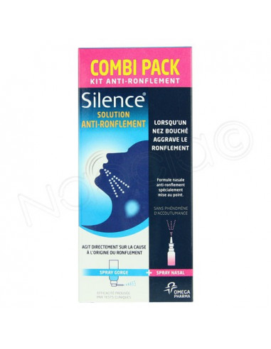 Silence Solution Anti-Ronflement Combi Pack Kit spray gorge + spray nasal