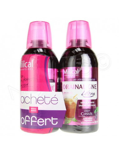Offre Spéciale Milical Draineur Minceur Ultra - Goût Cassis. Lot de 2 flacons de 500ml - ACL 4247861