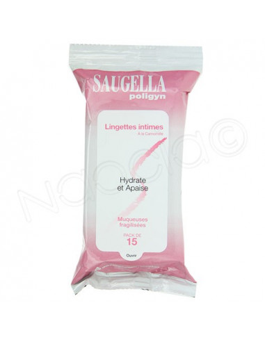 Saugella Poligyn Lingettes Intimes. Packet fraicheur 15 lingettes