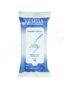 Saugella Dermoliquide Lingettes Intimes. Paquet refermable 15 lingettes
