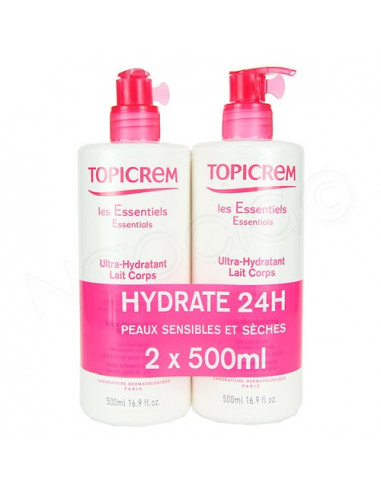 Offre Topicrem Ultra Hydratant Lait Corps. 2x500ml