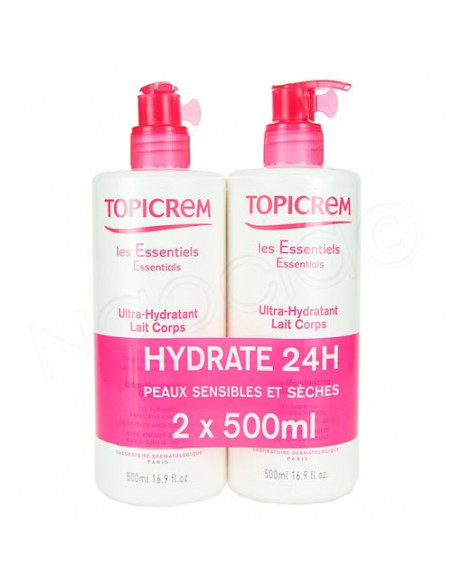 Offre Topicrem Ultra Hydratant Lait Corps. 2x500ml