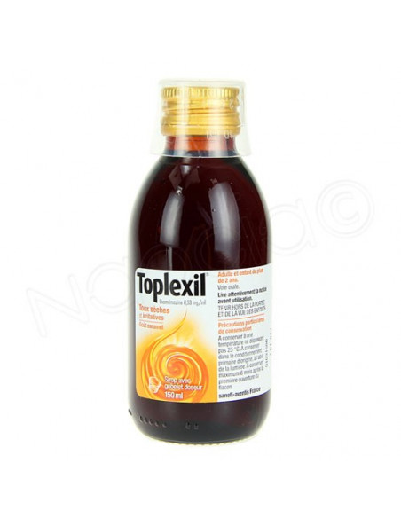 Sirop toux sèche et irritative Toplexil - Caramel ou sans sucres