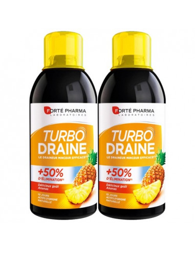 Forté Pharma Turbo Draine Goût Ananas. Lot 2x500ml