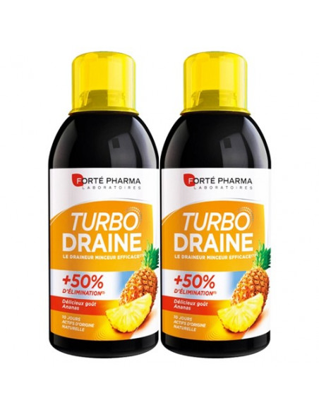 Forté Pharma Turbo Draine Goût Ananas. Lot 2x500ml
