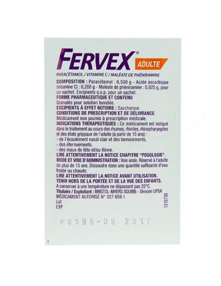 FERVEX ETAT GRIPPAL Adultes 8 sachets de granulés Fervex - 3