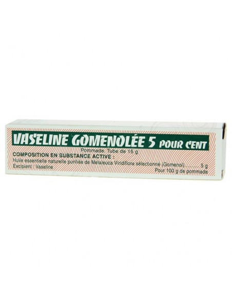 Vaseline Gomenolée 5 pour cent Pommade. Tube 15 g