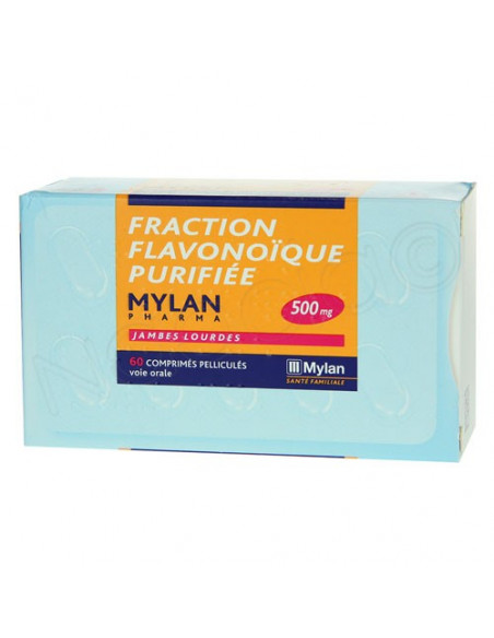Fraction Flavonoïque purifiée Mylan 500mg 60 comprimés pelliculés