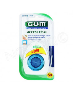 G.U.M Access Floss 50 fils dentaires passe fil intégré