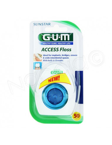 G.U.M Access Floss 50 fils dentaires passe fil intégré