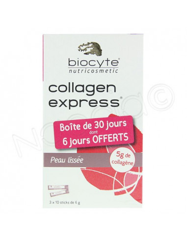 Biocyte Collagen express. Boite de 30 jours dont 6 jours offerts.