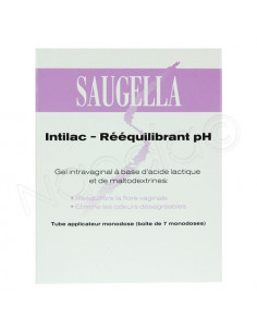 Saugella Intilac Gel Intravaginal Réequilibrant pH. Boite de 7 doses de 5ml.