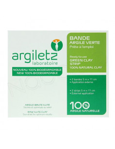 Argiletz Bande Argile Verte Prête à l'emploi. 2 bandes 5mx11cm