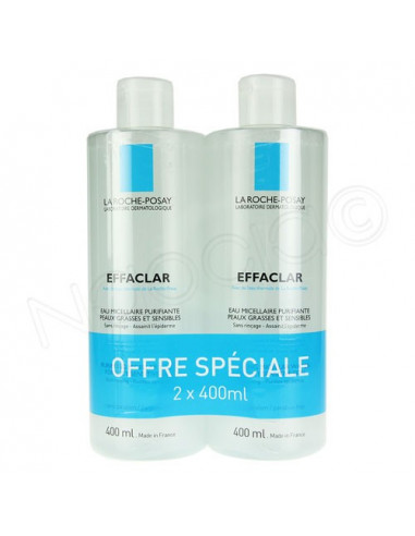 La Roche Posay Effaclar Eau Micellaire Purifiante. Lot 2x400ml