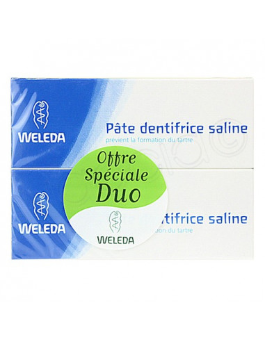 Weleda Pate Dentifrice Saline spécial Tartre. Lot 2x75ml