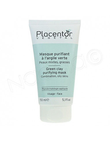 Placentor Vegetal Masque purifiant Argile Verte Peau Grasse. Tube 150ml