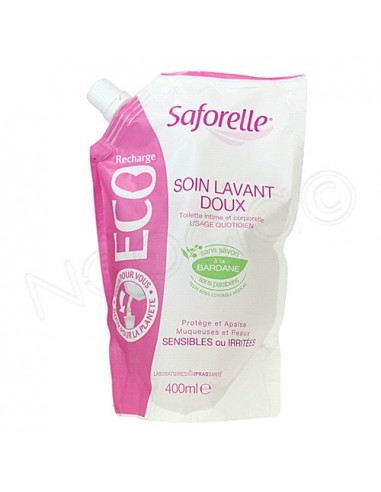 Saforelle Soin Lavant Doux Toilette Intime. Eco Recharge 400ml