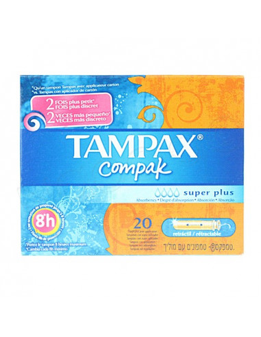 Tampax compak Super plus. 20 tampons avec applicateur