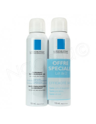 La Roche Posay Déodorant Physiologique Spray. Lot 2x150ml