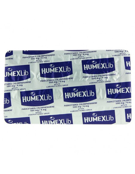 HumexLib Paracétamol Chlorphenamine 500mg 16 gélules  - 3