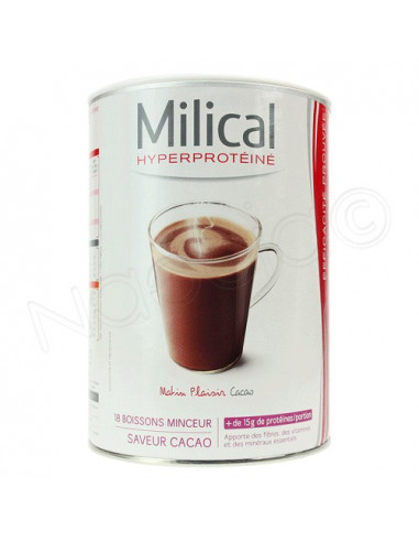 Milical Hyperprotéiné Matin Plaisir Boisson Minceur Cacao. 18 portions 30g. ACL 9671322