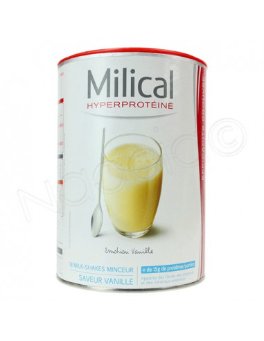 MILICAL hyperprotéiné Milk shake minceur Vanille. 18 portions de 30g