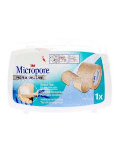 3M Micropore Sparadrap Microporeux Peaux Sensibles 25cmx5m. x1