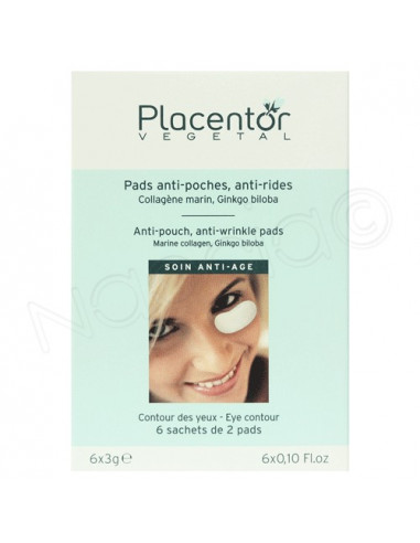 Placentor Vegetal Pads Anti-poches Anti-rides. 6 sachets de 2 pads