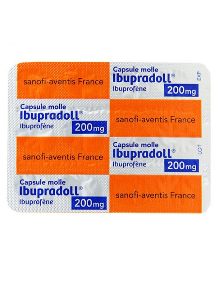 Ibupradoll 200mg Ibuprofène 24 capsules molles Sanofi Aventis - 2