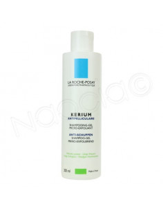 Kerium Antipelliculaire Shampooing-gel micro-exfoliant Pellicules grasses. Flacon 200ml