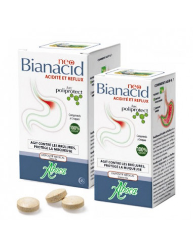 Aboca Neo Bianacid Acidité et Reflux. 45 comprimés