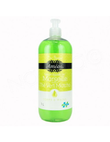 Améos Savon Liquide de Marseille senteur Thé Vert Matcha. 1L