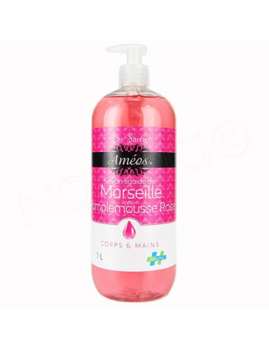 Améos Savon Liquide de Marseille senteur Pamplemousse Rose. 1L