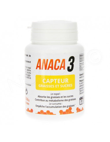 Anaca 3 Capteur Graisses et Sucres. 60 gélules