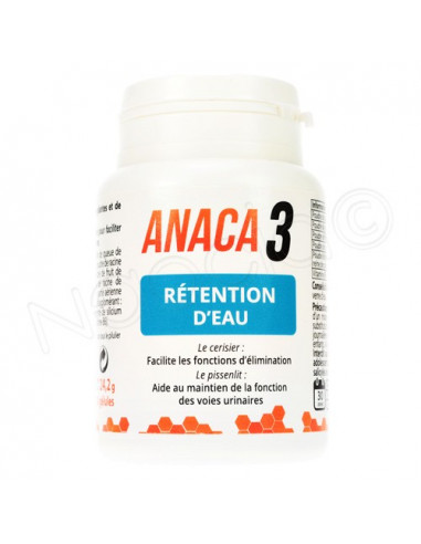 Anaca3 Rétention d'Eau. 60 gélules - élimination rénale & élimination et débit urinaire