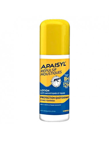 Apaisyl Lotion Anti-Moustiques & Tiques Protection Quotidienne Zones Tempérées. 90ml