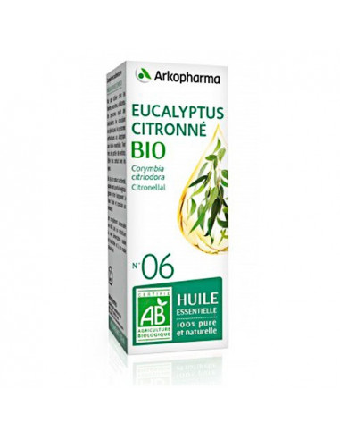 Arkopharma Eucalyptus Citronné Bio N°6 Huile Essentielle. 10ml