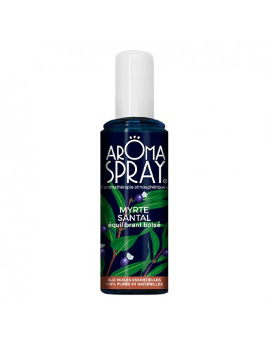 Aromaspray Assainisseur d'Atmosphère 100% naturel - Myrte Santal Assainissant Boisé. Spray 100ml