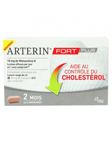 Arterin Fort Plus Aide au Contrôle du Cholestérol 2 mois. 60 comprimés