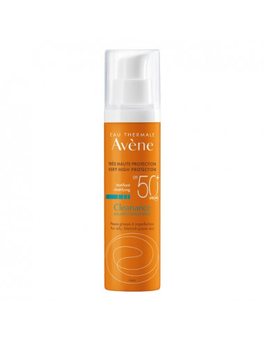 Avène Cleanance Solaire Spf 50+ Matifiant Peaux grasses à imperfections. 50ml -