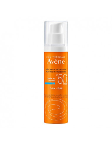 Avène Fluide Solaire SPF50+ Peaux Sensibles Normales à Mixtes. 50ml - protection du visage