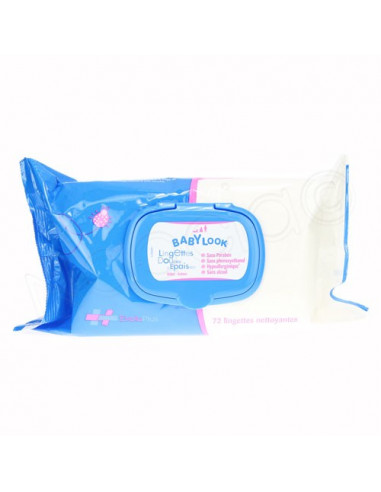 Baby Look Lingettes bébé douces épaisses. x72 lingettes