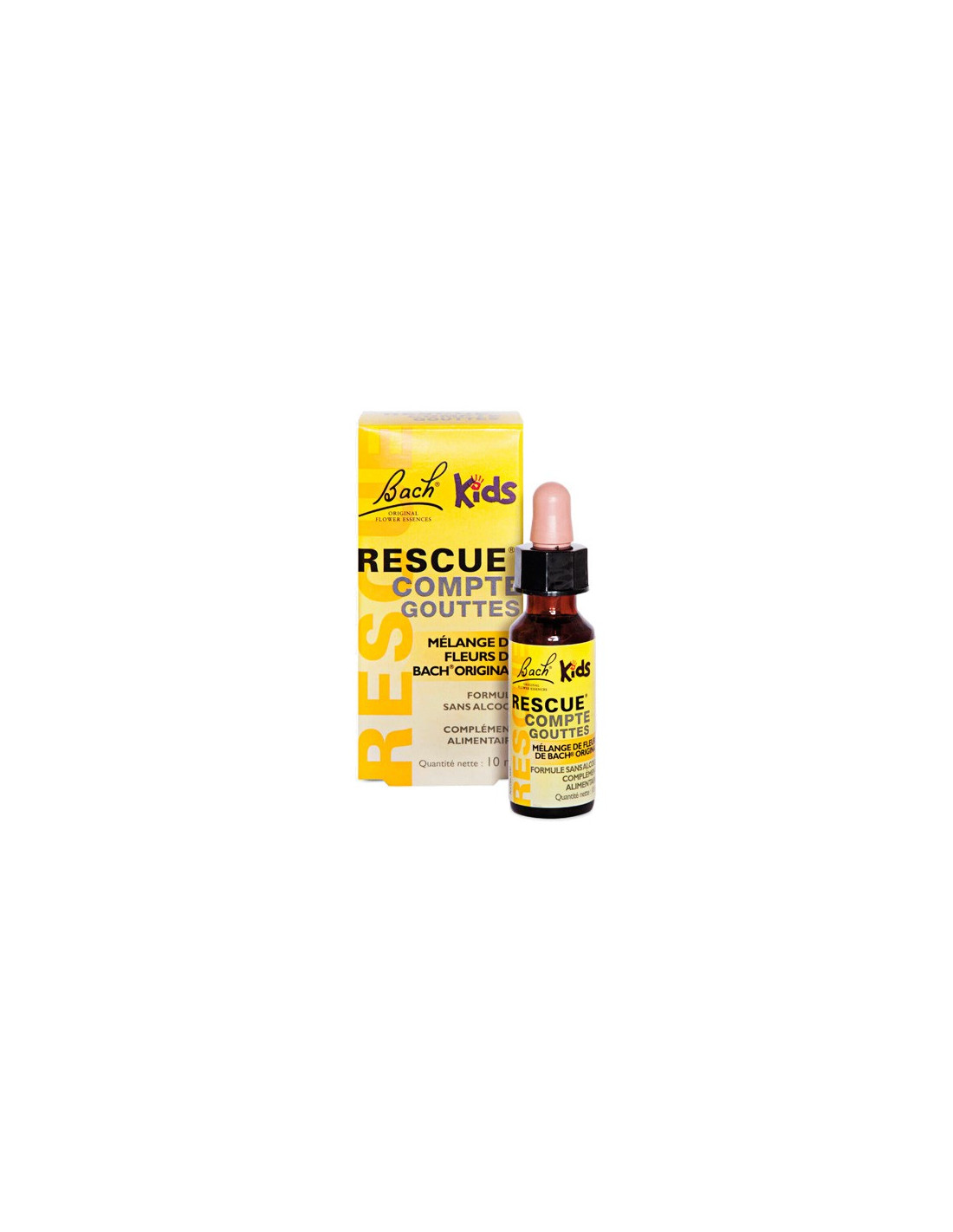 Fleurs de Bach Rescue Kids Sans Alcool Flacon Compte-Gouttes 10ml -  maîtrise et sérénité - Archange-pharma